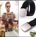 Tactical Military Metal Belt Outdoor Automatic Buckle Canvas Belts Casual Pants Cool Wild Luxury Waist Belts For Outdoor Activities, Like Playing Golf, Hiking, Rock Climbing, Hunting, Fishing, Camping, And So On. - Belt For Men.