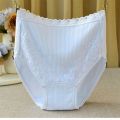 M-4XL Larger Size Women High-Waist Cotton Underwear Breathable Seamless Lace Trim Comfortable Panties.