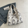 Lace Black Butterfly Tote Bag 2024 New Trendy Korean Version Literary Canvas Bag Large Capacity Student Class Bag Girl. 