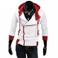 Side Zipper Patchwork Hoodies Men Casual assasins creed Clothing mens hoodies and sweatshirts sudadera hombre. 