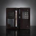 Zays Handcrafted Premium Eco-Friendly Leather Long Wallet, Top-Grain Vegetable-Tanned Slim Wallet 7.4 x 3.8 x 1 Inch, 7 Card Slots, ID Slot, Cash Compartment, Zipper Chamber, 2 Mobile Compartments.