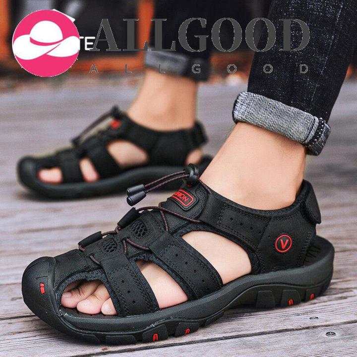 Big Size 38-48 Mens Sandals Summer Beach Sandals for Men Outdoor Leather Sandals Hiking Sandals for Men