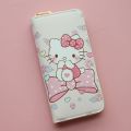 Sanrio Hello Kitty Purse Long Zipper Texture Student Card Bag Large Capacity Coin Purse Kawaii KT Cute Bank Card Bag Storage Bag.