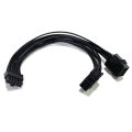 Dual PCIe 6 Pin Female to Mini 12 Pin-1 * Dual 6pin to mini 12pin cable-Black. 
