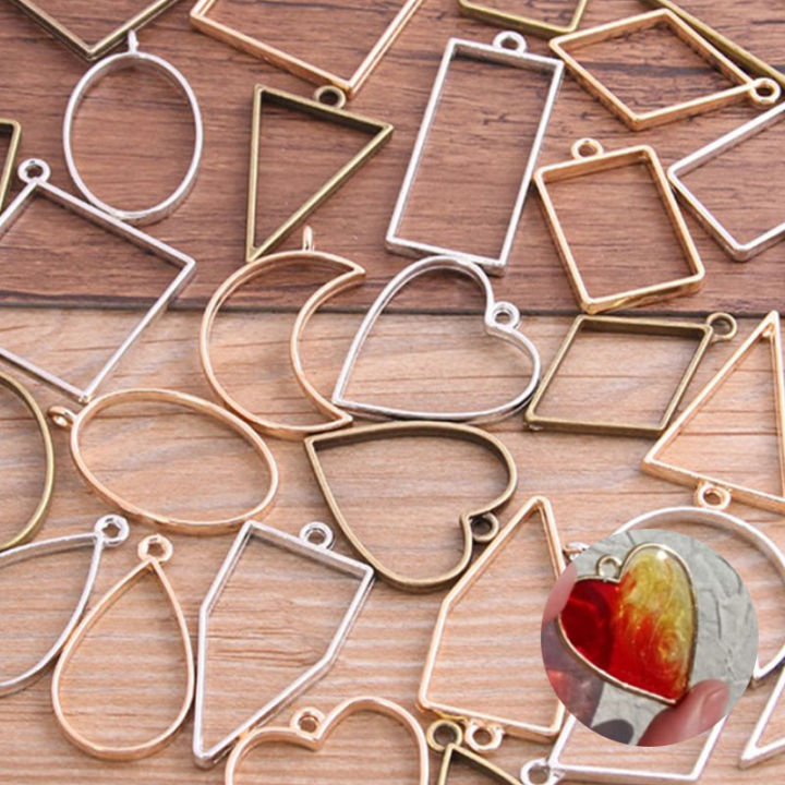 10pcs/lot Alloy Charm Pendants Hollow Mold Frame DIY Crafts Handmade Bezel Mold