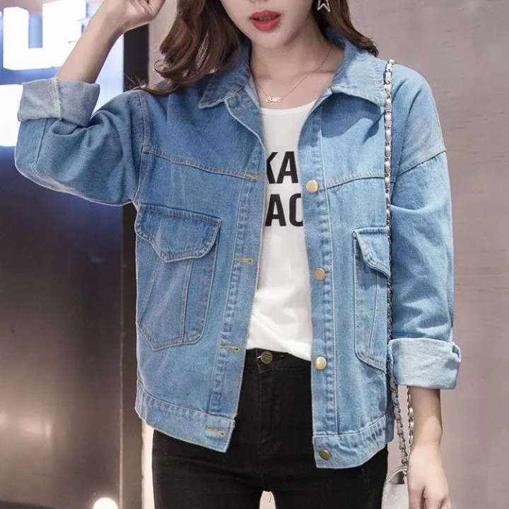 Denim%20Jacket%20Women's%20Korean-Style%20Loose%20Short%20Spring2023New%20Student%20Korean%20Style%20Work%20Clothes%20Top%20Trendy%20Early%20Autumn%20Clothing%20All-Matching%20-%20Image%202