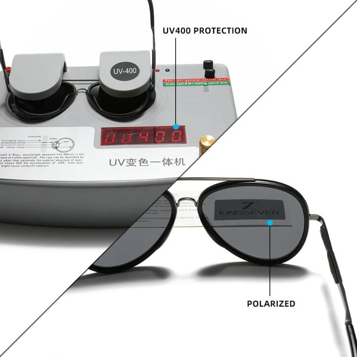 KINGSEVEN%202022%20Brand%20Classic%20Pilot%20Polarized%20Sunglasses%20Men's%20Driving%20Male%20Sun%20Glasses%20Eyewear%20UV%20Blocking%20Oculos%20N7936%20-%20Image%204