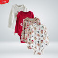Pack of 3 Pcs Assorted Toddler Baby Full Sleeve Bodysuit Printed Cotton Romper From Levin.