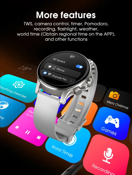 LDNIO%20SmartWatch%201.58"%20AMOLED%20HD%20Touchscreen%20Waterproof%20IPX4%20with%20Bluetooth%20Calling,%20Heart%20Rate%20Monitor,%20Sports%20Fitness,%20360mAh%20Battery,%20New%20-%20Black%20-%20Image%208