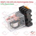 MK2P-I 10A 220V AC Electromagnetic Relay With 8 Pin Base Coil Voltage AC 220V Relay Switches 2 Pole Use For Household & Industrial. 