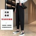 Extra Large Size 300 Jin Black Cropped Harem Pants Women's Summer Thin Loose Fat mm Slimming Casual Tappered Pants.