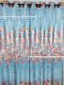 Curtain Porda Synthetic curtains Thick Indian porda Window protector 60*84 inch Classical big size 6 kuchi curtain Sky blue Flower art.