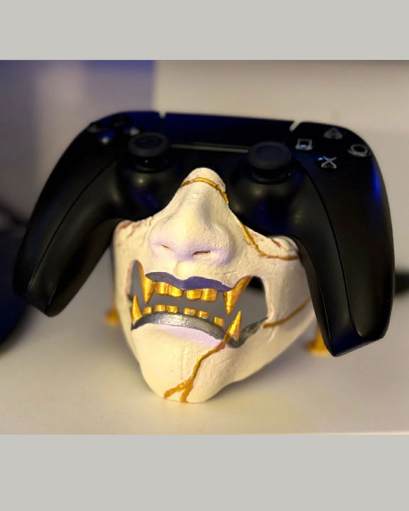 3D%20Printed%20Ghost%20of%20Yotei%20Atsu%20Mask%20PS5%20Controller%20Holder%20-%20DualSense%20Snap-In%20Stand%20with%20Smart%20Button%20Cutout%20for%20Gaming%20Desk%20Decor%20-%20Image%202