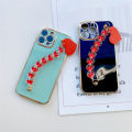 Hontinga for Infinix Note 11 Pro / Note 11S Back Cover With Red Love Heart Bracelet Case Luxury 6D Plating Soft Silicone Phone Cases.