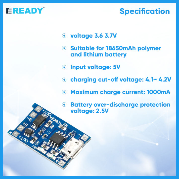 Micro%20USB%205V%201A%20TP4056%20Lithium%20Battery%20Charger%20Module%20Charging%20Board%20With%20Protection%20Dual%20Functions%201A%20Li-ion%20for%20arduino%20(%202pcs%20COMBO)%20-%20Image%205