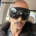 Oversized Black Punk Goggle Sunglasses Women Men Luxury Brand Designer Y2K Sport Sun Glasses Retro One Piece Outdoor Shade UV400. 