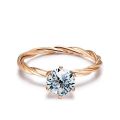 KNB 925 Sterling Silver Rose Gold Twisted Vine Rings for Women Shiny Luxury Wedding Round Moissanite Diamond Ring Fine Jewelry. 