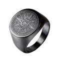 Custom Jewelry 316L Stainless Steel Viking Compass Ring Men Stamped Ring.