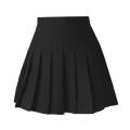 Womens Mini Pleated Skirt High Waisted Skater Tennis Skirts Girls Cheerleader School Uniform for Party, Date, Anniversary - Black L. 