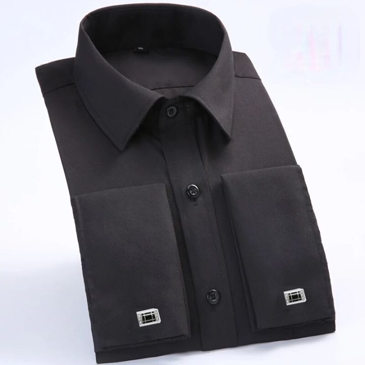 Quality%20Gentle%20Formal%20Mens%20French%20Cuff%20Dress%20Shirt%20Men%20Long%20Sleeve%20Solid%20Striped%20Style%20Men's%20Shirts%20Cufflink%20Include%20Plus%20Size%20-%20Image%202