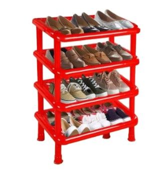 RFL Premium Shoe Rack 4 Step Red colour. | Daraz.com.bd