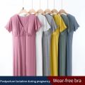 Modal Maternity Clothes Breastfeeding Nightgowns Nursing Sleepwear Hospital Loose Fitting Breast Feeding Pajamas Pregnancy Dress. 
