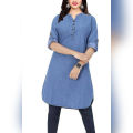 Jeans Cotton Comfortable Kurti For Women A Casual Everyday Wear Soft Breathable Denim Style Outfit Piece.