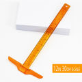 1Pcs T-shaped Double Side Scale Ruler Drafting Drawing Tool Plastic School Office Supplies Stationery Accessory 30cm (Inch, Cm) MuXiaRe. 