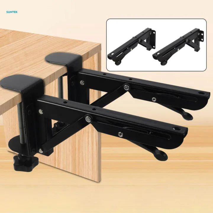 2x%20Under%20Desk%20Keyboard%20Tray%20Foldable%20Brackets%20Desk%20Extender%20Desktop%20Extension%20Shelf%20Clamp%209x4.3cm%20-%20Image%202