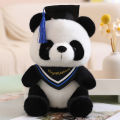 【Trick or Treat Alliance Mall】25cm Kawaii Doctor Panda Plush Toys Kawaii Panda Bears with Doctorial Hat Plushie Doll Animal Kids Graduation.