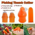 Silicone Thumb cutter 5 Pieces Finger Protector Cutting Gears Vegetable Picking cutter Nipping Plant Leaf Scissors Garden Gloves. 
