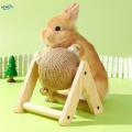Rabbit Scratching Ball Wooden Rack Durable for Rabbits Small Animals Ferrets. 