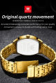 Olevs 5528 Stainless Steel Waterproof Casual Fashionable Classic Wrist Watch For Men- Golden & Black. 