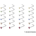 12/24/36Pcs L Shape Nose Ring Curve Pack Crystal Straight Nose Ring Set Nose Stud Lot Piercing Nariz Cuff Nase Pircing Nose Clip.