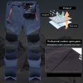 Autumn Winter Men Outdoor Pants Plus Size Fleece Warm Waterproof Windproof Breathable Trousers Sports Hiking Cargo Pants Men 6XL.
