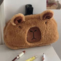 Cartoon Cute Pen Bag Plush Stuffed Animal Pencil Bag Large Capacity Cosmetic Bag Kawaii School Stationery.