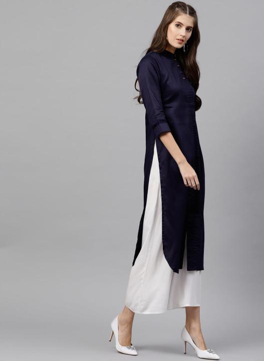 Navy%20Blue%20Linen%20Kurti%20for%20Women%20-%20(Tailor%20Made)%20-%20Image%204