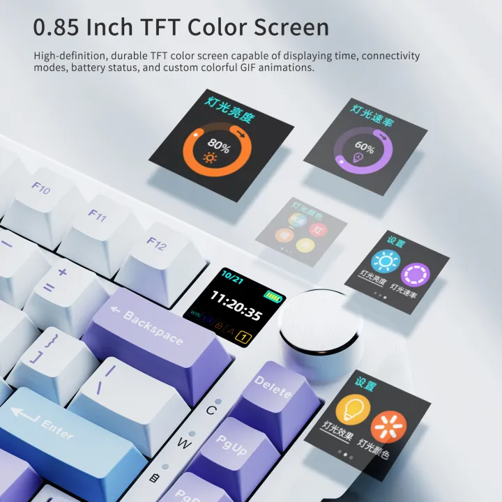 AJAZZ%20AK820%20MAX%20Mechanical%20Keyboard%20E-sports%20Wired%20Tri-mode%20TFT%20Color%20Screen%204000Mah%20Battery%20Game%20RGB%20DIY%20Magnetic%20Axis%20Keyboard%20-%20Image%203