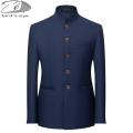 6Color Men's Solid Color Stand Collar Suit Chinese Style Slim Fit Blazer Male ZhongShan Suit Jacket Chinese Tunic Suit one Piece.