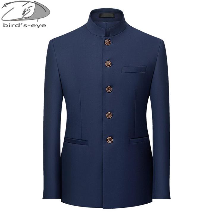 6Color Men's Solid Color Stand Collar Suit Chinese Style Slim Fit Blazer Male ZhongShan Suit Jacket Chinese Tunic Suit one Piece