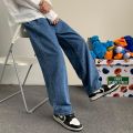 2022 New Streetwear Baggy Jeans Men Korean Fashion Loose Straight Wide Leg Pants Male Brand Clothing Black Light Blue - 314362121.