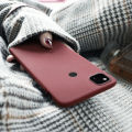 Tokifu For Google Pixel 4A 4G Case Matte Simple Solid Color Soft Silicone TPU Case Cover+Lanyard.