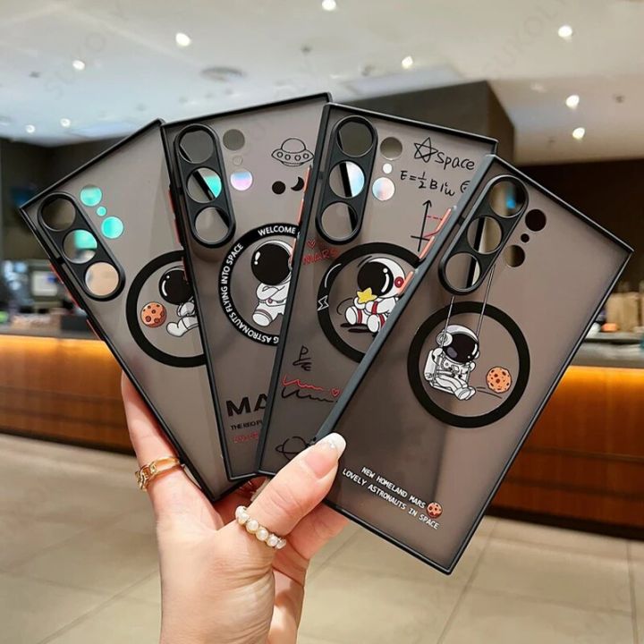 Astronaut%20For%20Magsafe%20Charging%20Case%20For%20Samsung%20Galaxy%20S23%20S24%20Ultra%20S23%20FE%20Shockproof%20Iron%20Ring%20Soft%20Edges%20Hard%20Phone%20Cover%20-%20Image%202