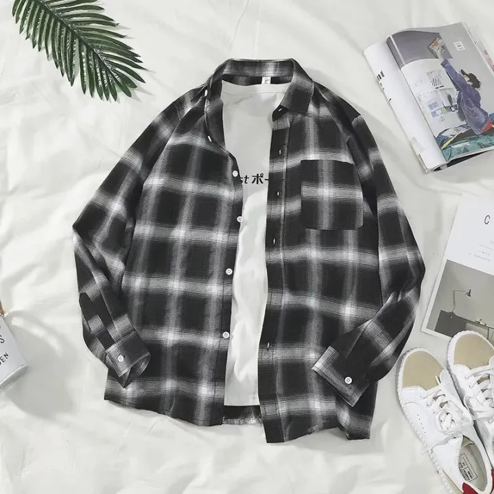 %E3%80%90Buy%20One%20Get%20One%20Free%E3%80%91Men's%20Shirt%20Korean%20Style%20Student%20Trendy%20Loose%20Shirt%20Men's%20Spring%20Slim-Fitting%20Plaid%20-%20Image%208
