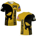 Men's T shirt CAT excavator pattern tees casual o-neck pullover outdoor sports short sleeve tops summer hot sales loose T-shirts. 