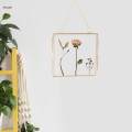 Gold Hanging Floating Picture Frames Square Brass Double Sided Glass Frame for Pressed 60x60mm. 