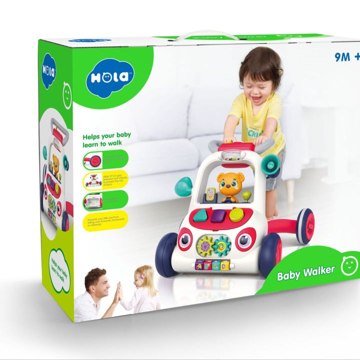 Hola Baby Walker With Adjustable Speed Mechanism Breaking Light and Music