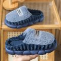 Big slipper for man thick sole home shoes large size 46 47 men warm cotton slippers winter slides indoor fuzzy flip flops furry.