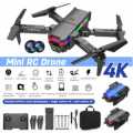 Drones with Dual Camera for Adults-F190 Drone with Carrying Case, Foldable RC Drone, Altitude Hold, Headless Mode,Camera Drones for Adults/Beginners, Christmas Gifts Black,1 Battery. 