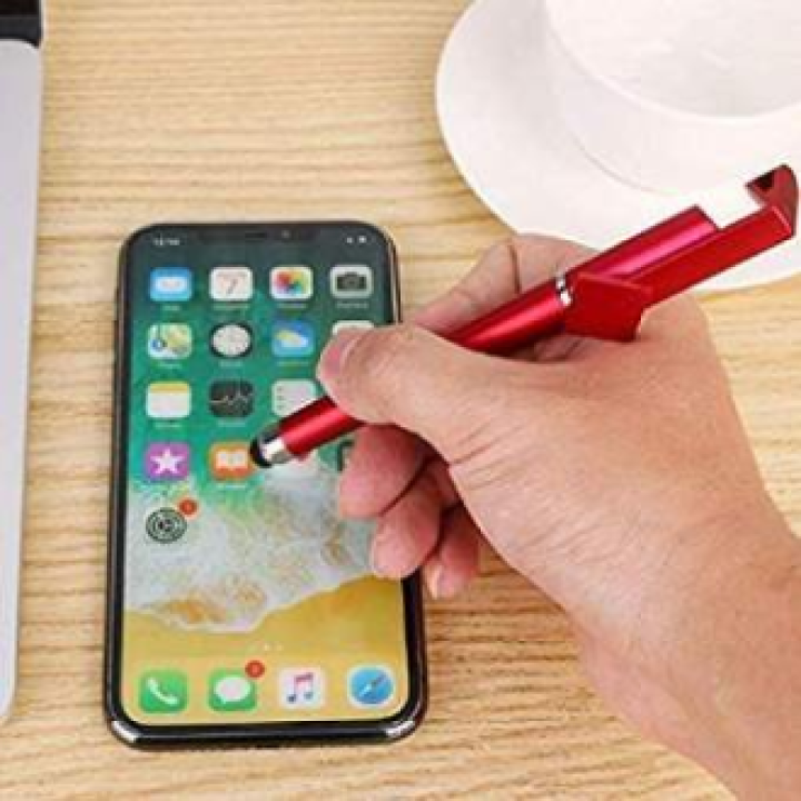 Universal 3 in 1 Capacitive Stylus Pen with Mobile Stand Holder, Writing Pen, Capacitive Pen for Mobile use, Compatible for Android Touch Screen